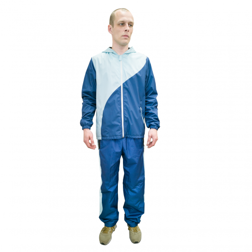Костюм (ветровка с капюшоном и брюки, с подкладом), материал: дюспо с полной запечаткой