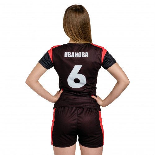 Форма футбольная женская с коротким рукавом и V-вырезом