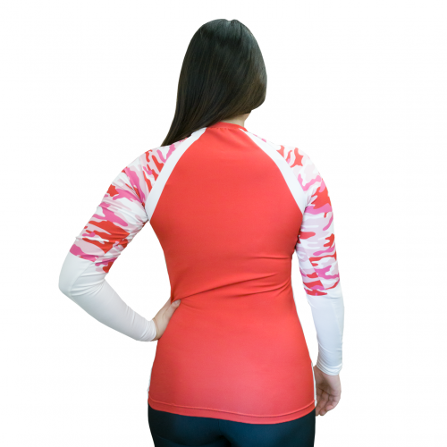 Рашгард женский классический, модель с длинным рукавом, материал бифлекс