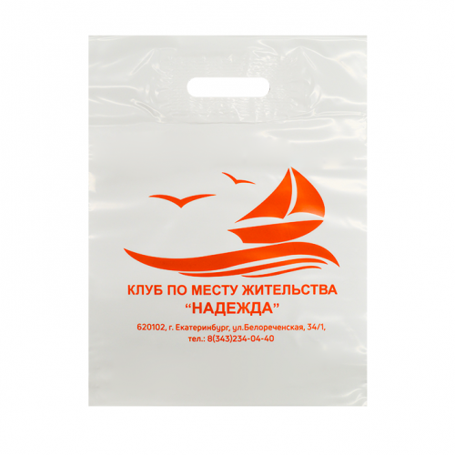 Пакет белый, с печатью (1+0)