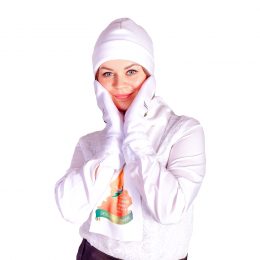 Варежки однослойные из однотонного флиса