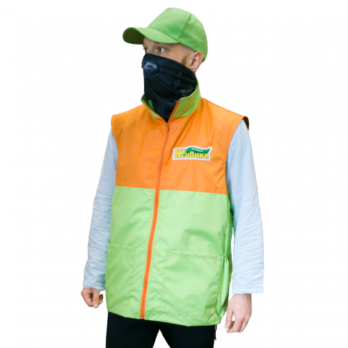 Жилет с подкладом однотонный сложного кроя, унисекс