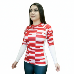 Рашгард женский спортивного кроя с плоскими швами, модель с длинным рукавом, материал бифлекс