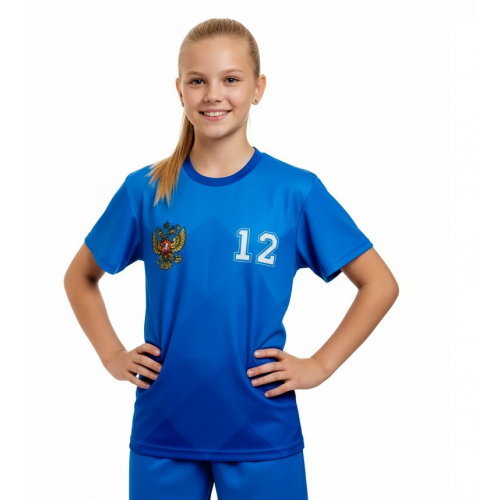 Футболка волейбольная женская с коротким рукавом и O-вырезом