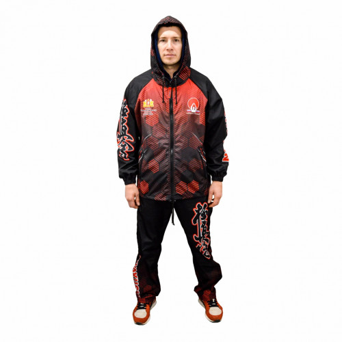 Костюм (ветровка с капюшоном и брюки, без подклада), материал: дюспо с полной запечаткой