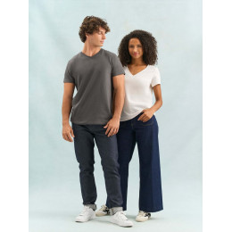 Футболка унисекс Regent с V-образным вырезом, белая