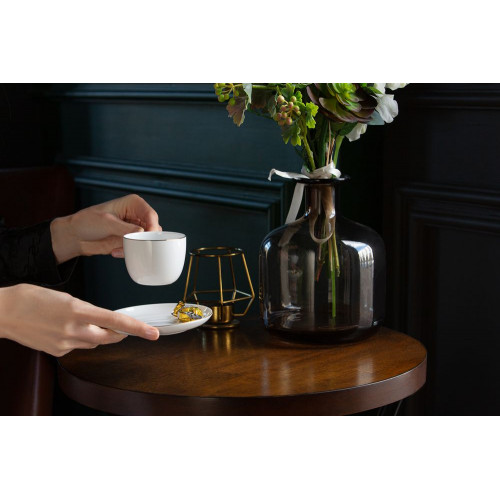 Кофейная пара Select, белая с золотистой отводкой