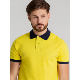 Рубашка поло Prince 190, желтая с темно-синим