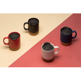 Кружка с пробковой подставкой Corky Walk, черная