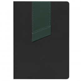 Ежедневник Bookmark, недатированный, черный с зеленым