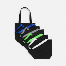 Шопер B5, черный с широкими красными ручками