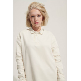 Рубашка поло оверсайз с длинным рукавом Heritage, молочная