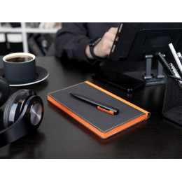 Ручка шариковая Inkolor, черная с оранжевым