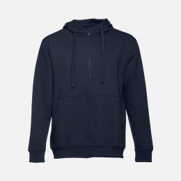 Толстовка мужская на молнии с капюшоном Amsterdam, темно-синяя
