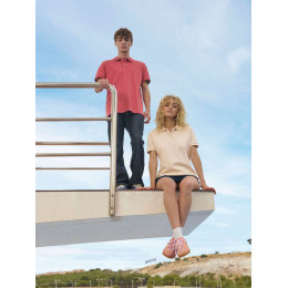 Рубашка поло унисекс Pacific, светло-розовая