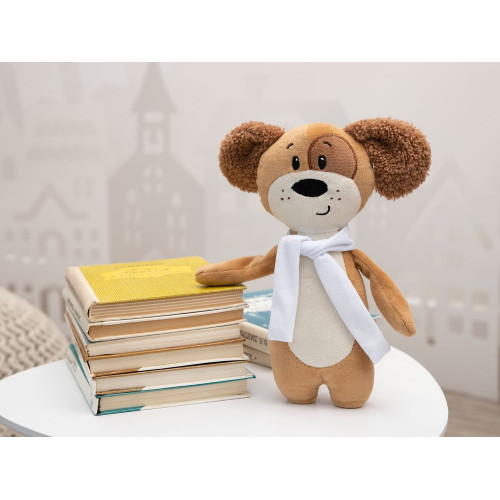 Мягкая игрушка Beastie Toys, собачка с белым шарфом