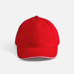 Бейсболка Long Beach, красная с белым