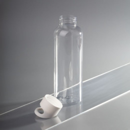 Бутылка для воды Plaske, прозрачная с белой крышкой