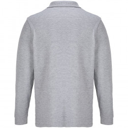 Рубашка поло унисекс с длинным рукавом Pacific LSL, серый меланж