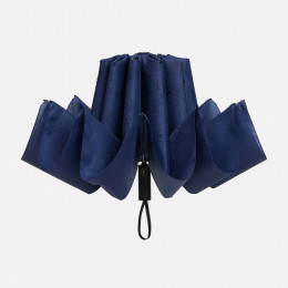 Зонт обратного сложения twoGether с двойным куполом, темно-синий