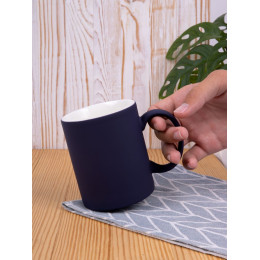 Кружка Promo Soft с покрытием софт-тач, темно-синяя