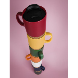 Кружка с пробковой подставкой Corky Walk, желтая