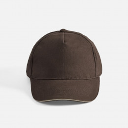 Бейсболка Long Beach, коричневая с бежевым