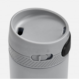 Термостакан X1 с цветной кнопкой, серый с черным
