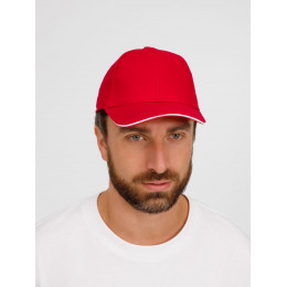 Бейсболка Buffalo, красная с белым