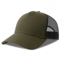 Бейсболка RAPPER COTTON-S, п. заст, 5 клин, оливковый/чёрный, 100% хлопок/100% полиэстер, 280 г/м2