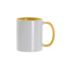 Кружка для сублимации, 330 мл, d=82 мм, стандарт А, белая, желтая внутри, желтая ручка