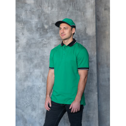 Рубашка поло мужская STAN с контрастными деталями хлопок/полиэстер 185, 04С